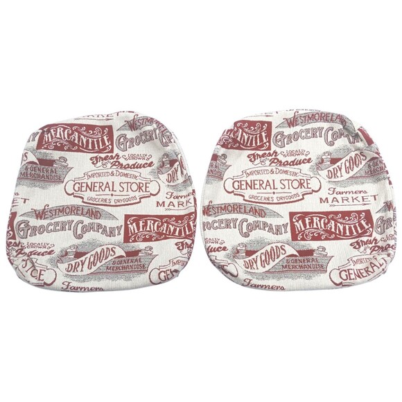 VTG Mid-Century Throw Pillow Covers PAIR Set Heavy Upholstery Fabric Storefronts - Picture 1 of 4